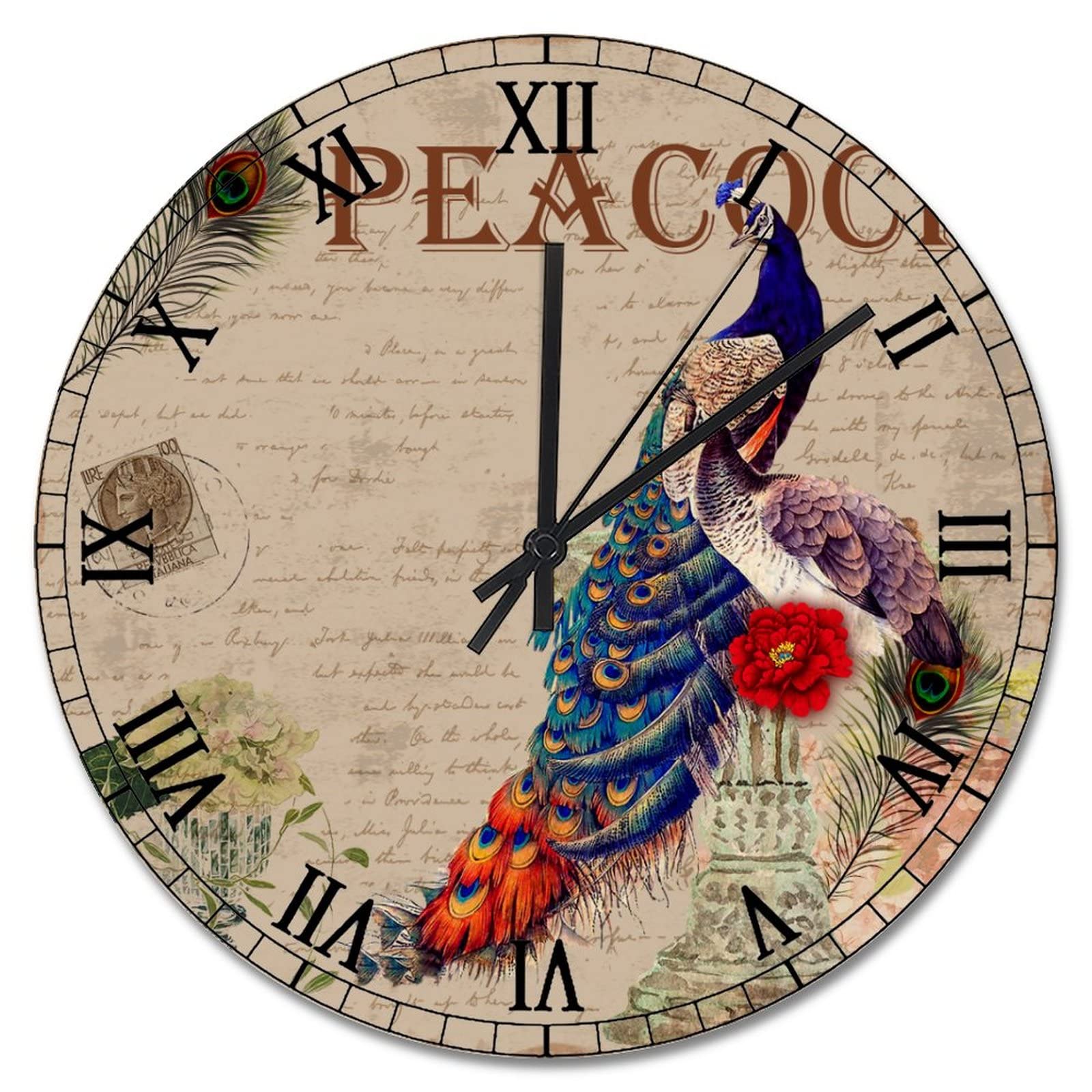 Horloge murale vintage pour ferme et salon rustique au style campagne chic