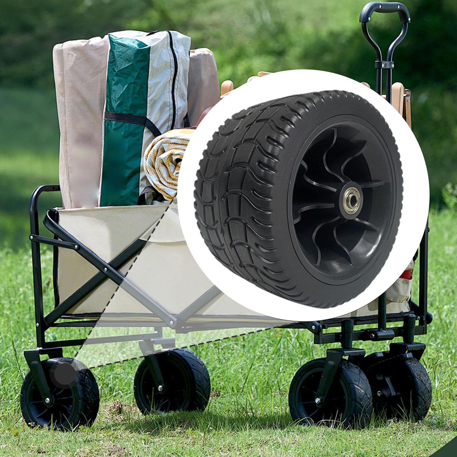 2X Roue de Chariot Pliable, Robuste et Facile à Installer, Pneus Résistants