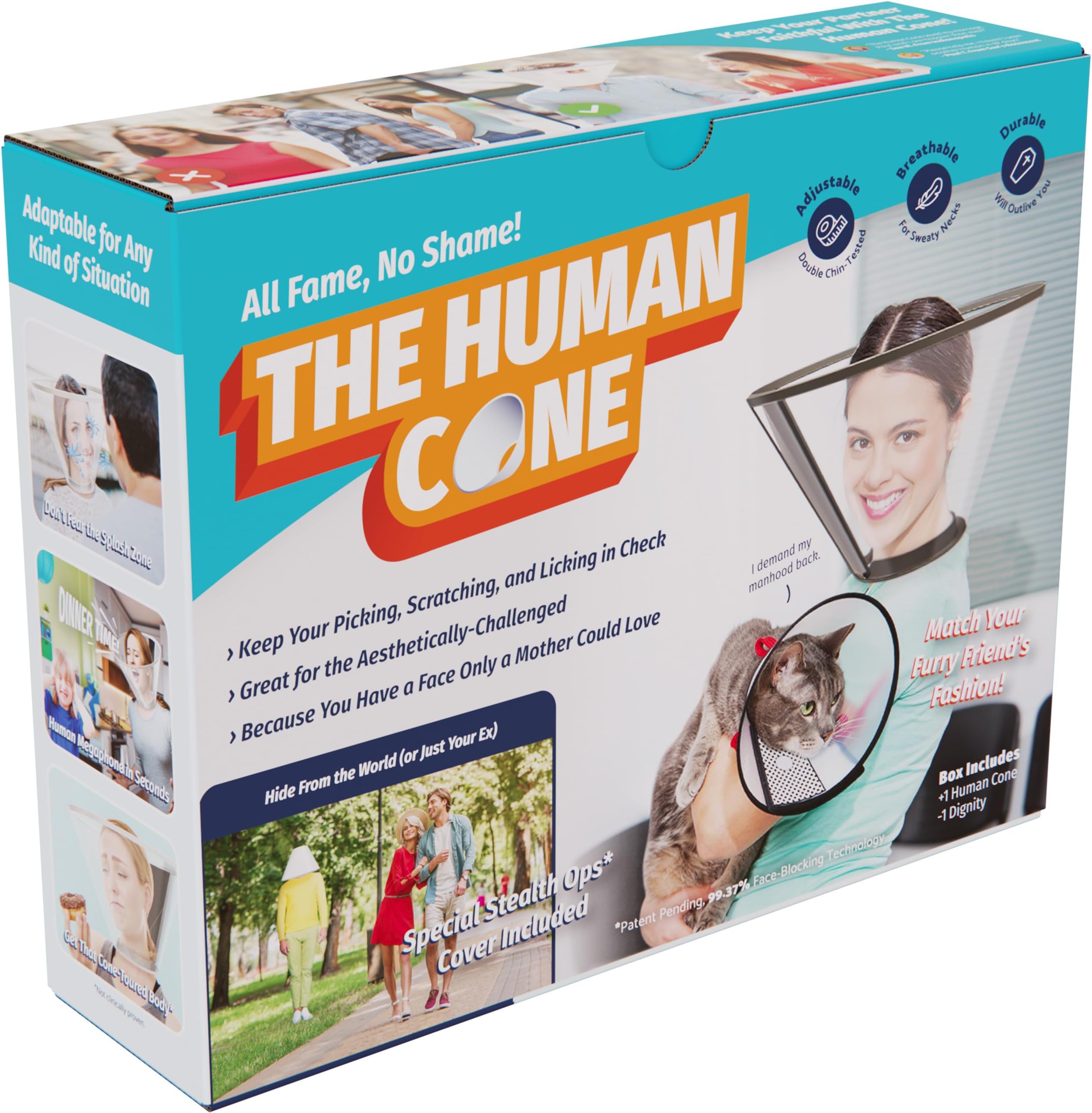 Hilarious Human Cone Gag Gift Empty Box. Wrap Your Real Present with This Convincing Fake Prank Box for Men or Women. Funny White Elephant Practical Joke for Birthday or Christmas Parties.