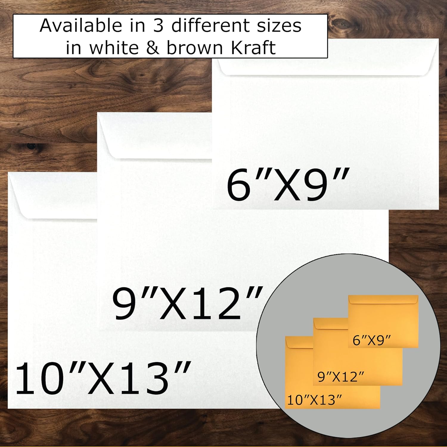 500 Cashier Depot - 6" x 9" Booklet Envelopes, 24 lb White Wove Paper, Gummed Flap, Open Side, 500 Count, Made in USA - Image 3