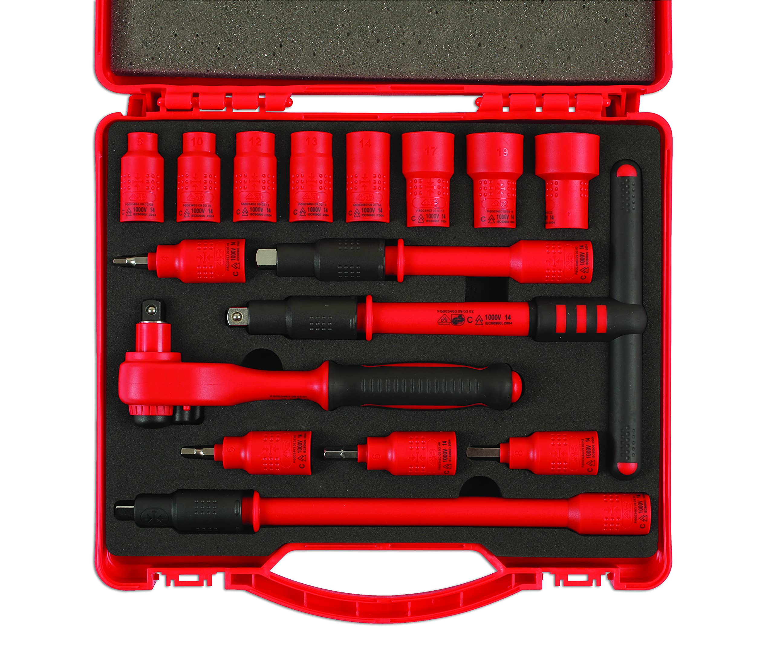 Laser 6148 Insulated Socket Set 3/8"D 16pc, Red - Image 3
