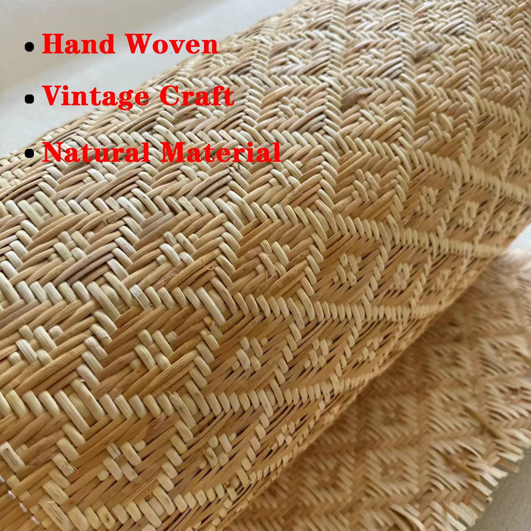 100cm de Ancho Rejilla Mimbre Natural con Tiras Ratán, Rollo de Ratán Vienés por Metros, Correas de Caña de Tela Malla, Tejido de Caña para Muebles Silla Gabinete Bricolaje(40x250cm)