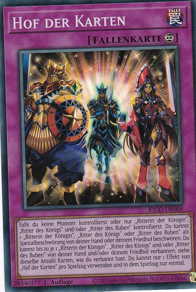 KICO-DE008 - Court of Cards - Super Rare - 1st Edition - German - King's Court - with LMS Trading Fieldcenter Card Yugioh