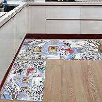 Vista 10 de Alfombras de cocina de Navidad, absorbentes, antideslizantes, para piso, muñeco de nieve, rojo y negro, a cuadros, alfombras y tapetes pequeños