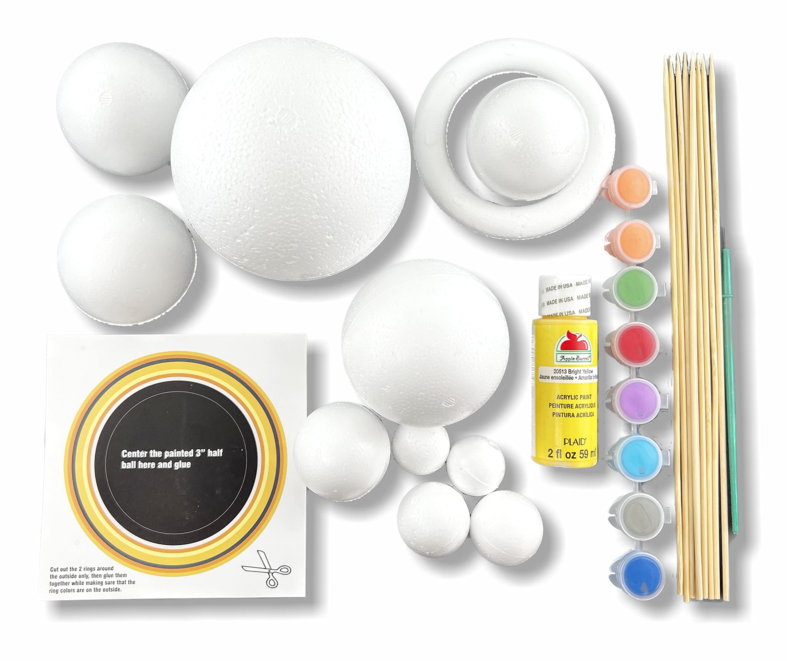 Smoothfoam Unpainted Solar System Kit W/Paint & Brushes