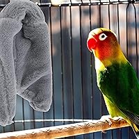 Vista 3 de ISMARTEN Manta de vellón de esquina cómoda de 2 piezas, juguete colgante para jaula de pájaros, cama cálida para loros pequeños y medianos, paloma