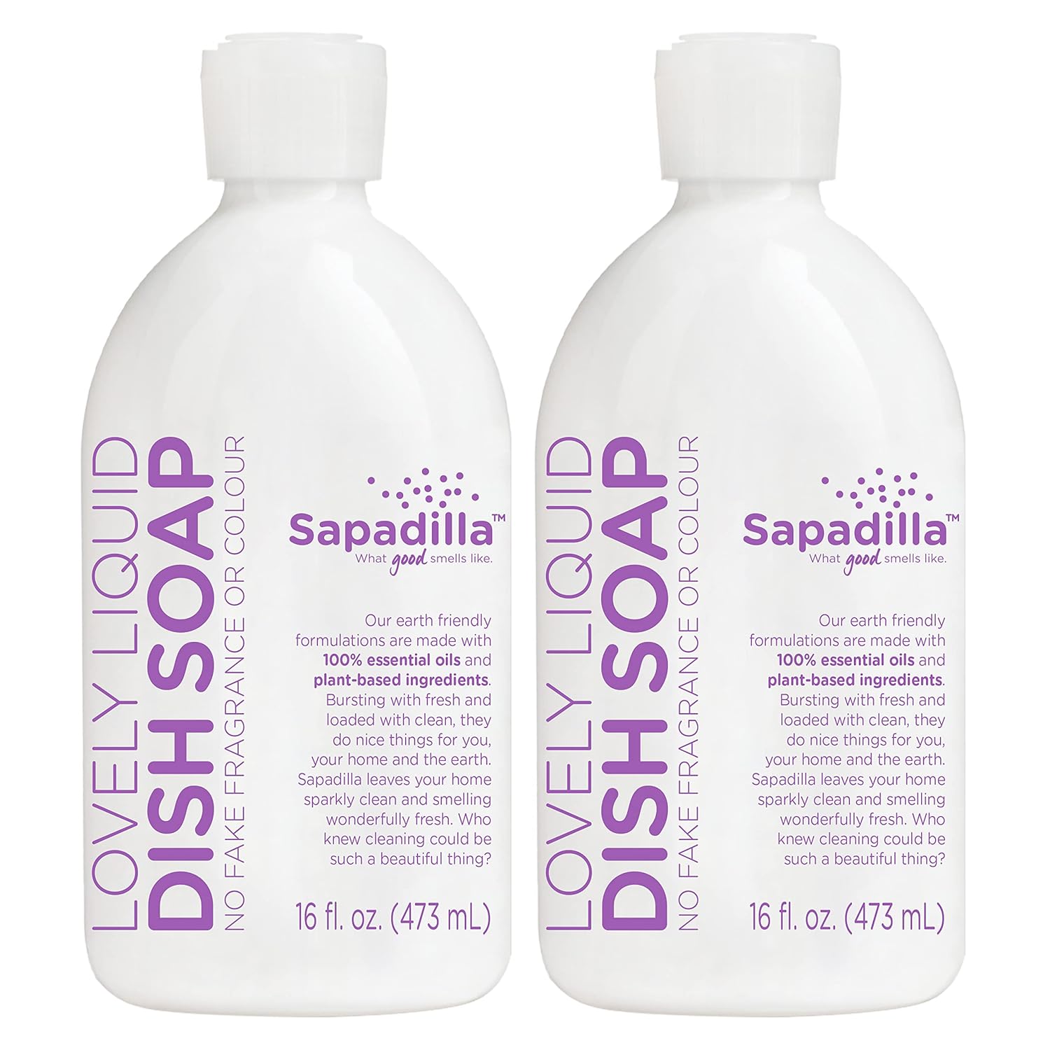 Sapadilla Liquid Dish Soap - Sweet Lavender Lime - Made with 100 Pure Essential Oil Blends Tough on
