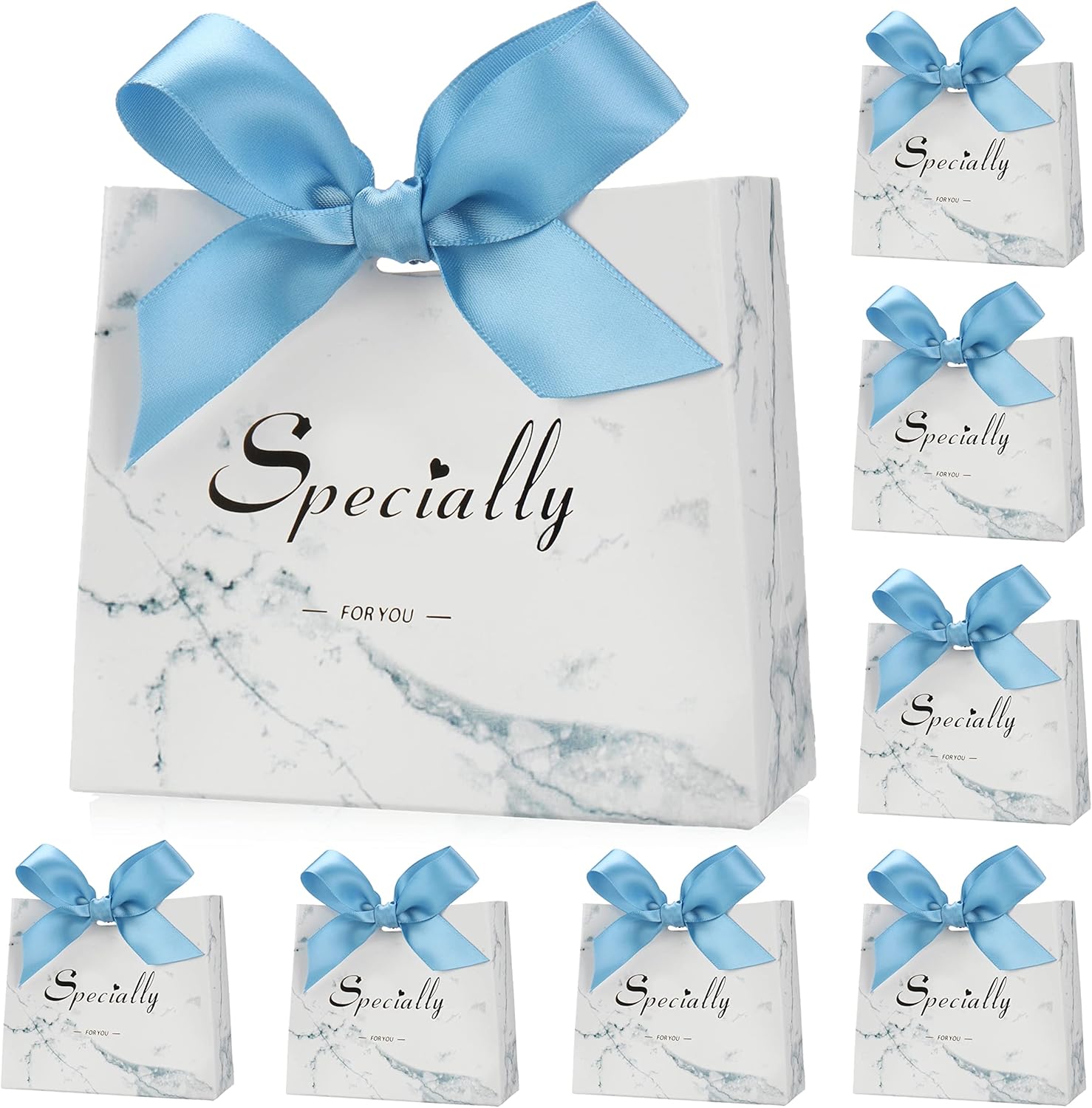 SWANGSA 20 Pack Small Party Gift Bags Boxes wedding favors Boxes , Marble Mini Thank