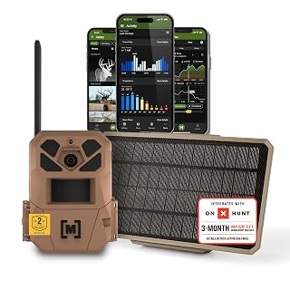 Moultrie Edge 3 Cellular Trail Camera with 3.4W Solar Kit - 40MP HD Photo Capture - 1080p Low-Glow Flash - GPS - Multi-Carrier Auto-Connect - Built-in Memory - 0.5s Trigger Speed - AI Buck Detection - Amazon product rated Grade A