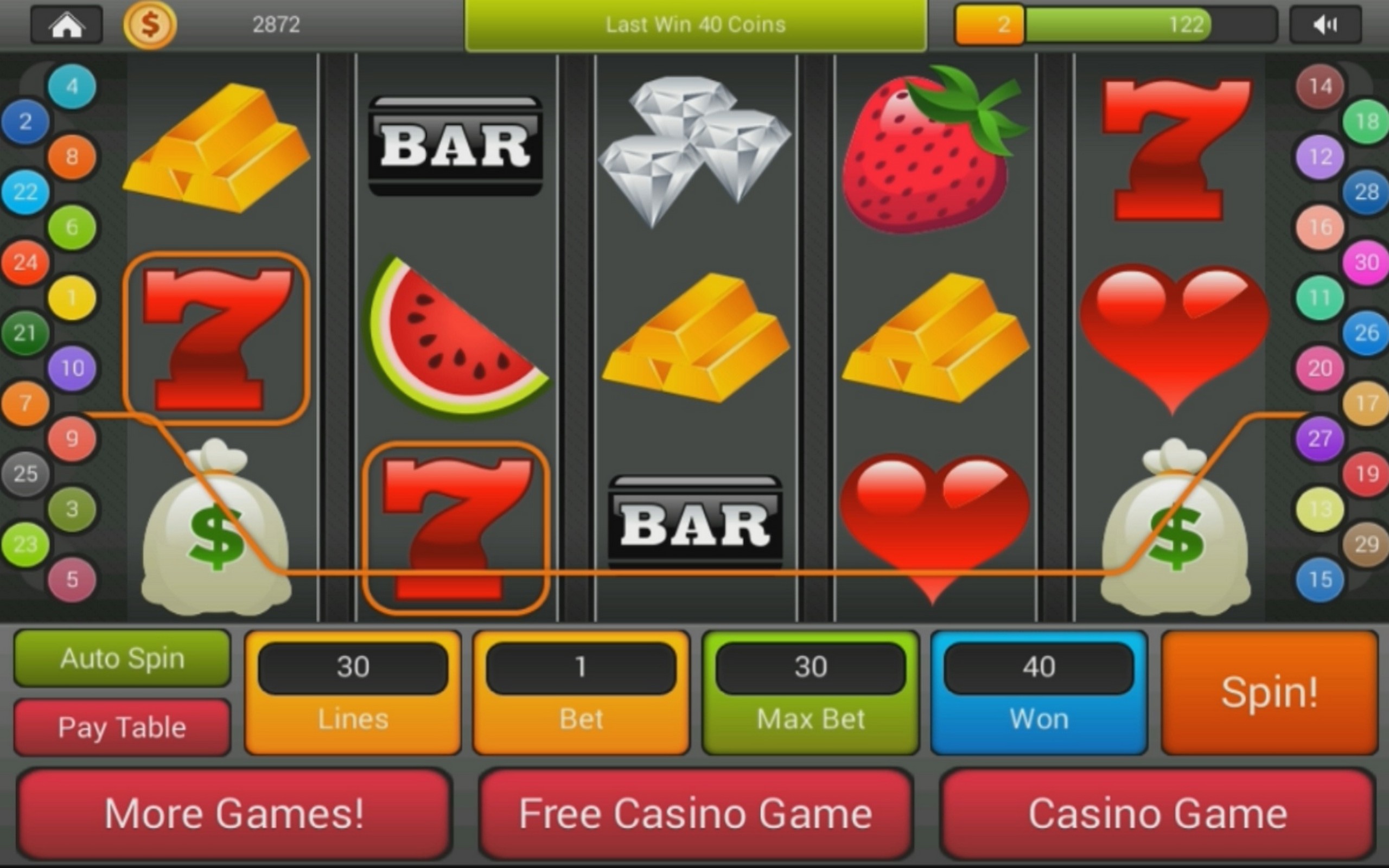 クラシックカジノ - ビッグボーナスゲームとスロット、ラスベガスの