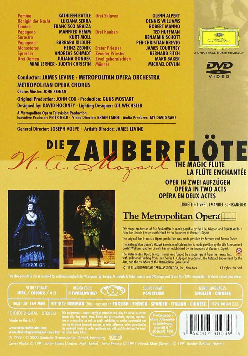 Il Flauto Magico K620,Die Zauberflote, K620