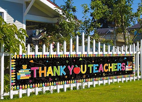 Nepnuser Cartel de agradecimiento para la valla grande de los maestros, semana de agradecimiento para profesores, para interiores y exteriores,