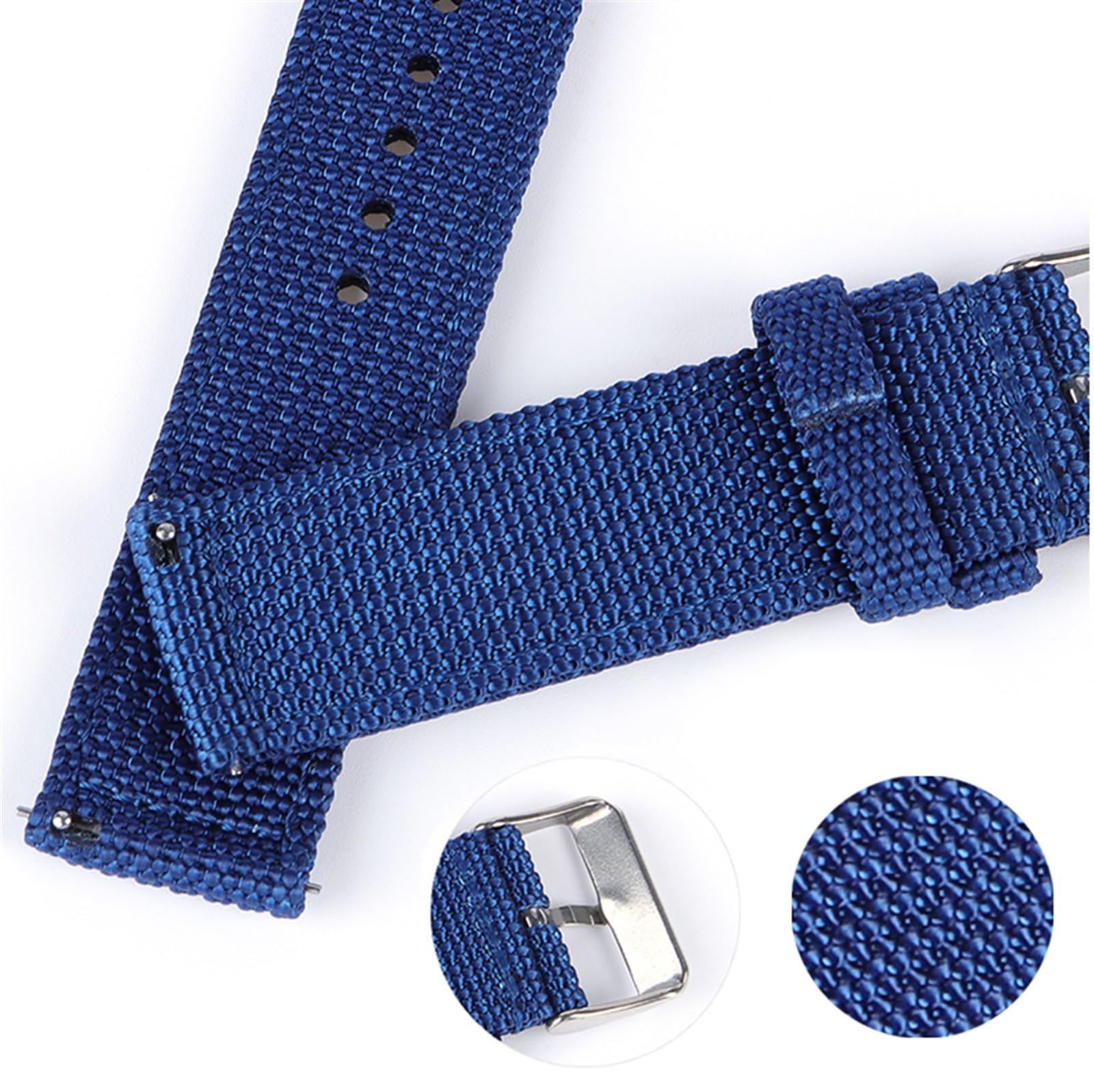 HABITZ 18mm 20mm 22mm 24mm Nylon Canvas Watch Band Woven Soft Belt Bracelet Universel Compatible WithMen Women Sport Quick Release Wrist Band (Color : Black-Rose Gold, Size : 20mm)