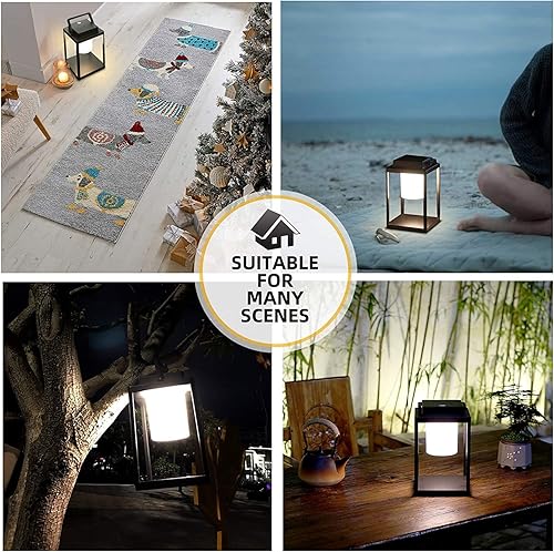 Miniatura 14 de HFVLITE Lámpara de mesa para exteriores, lámpara de escritorio LED inalámbrica recargable en aluminio, encendido/apagado, atenuación continua de 2