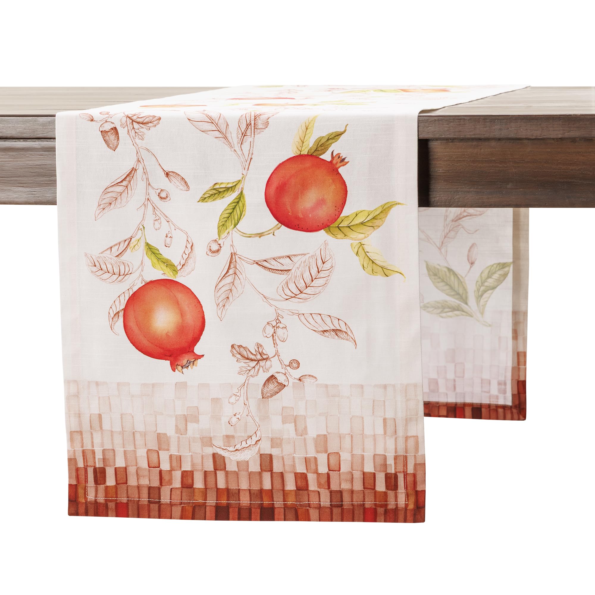 Maison d' Hermine Table runner 100% Cotton Single Layer Table Runners 180 CM long for Christmas Decorations Home Kitchen Dining Party Wedding Bridal Shower (Vintage Harvest, 37 cm x 180 cm)