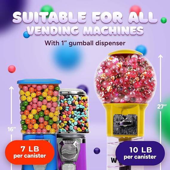 Gumballs for Gumball Machine Refills - 1 Assorted Fruit Gum Balls - 1.7 LB