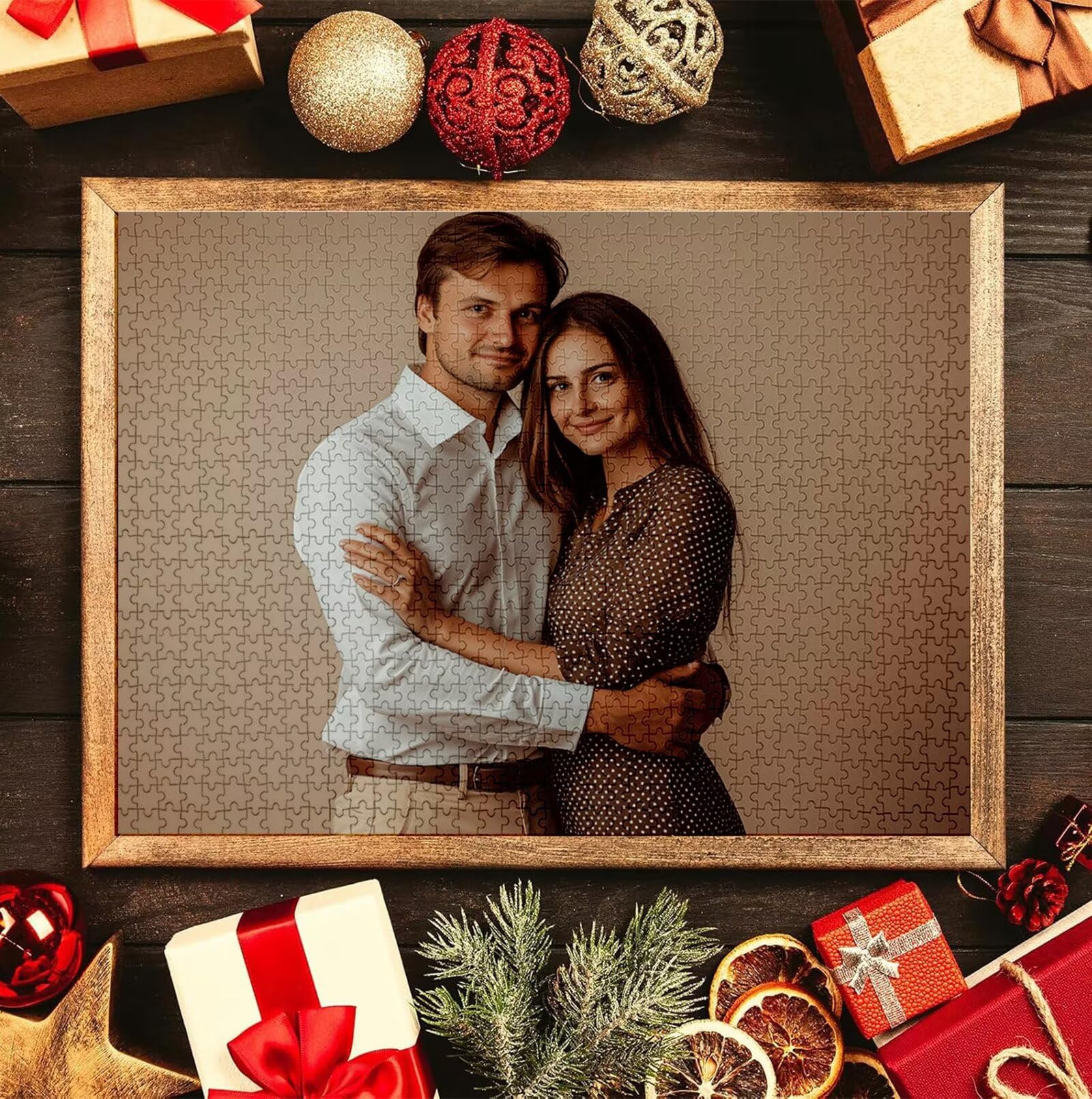 Puzzle Personalizado con Foto, Personalizada Rompecabezas Personalizado Diseña tu Logo Foto o Texto, Personalizado Navidad Halloween San Valentín Parejas Niños Familia Amigos h-2525