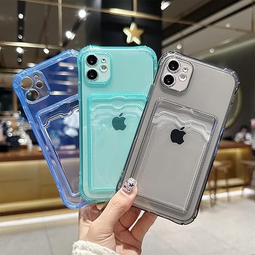 Miniatura 25 de Compatible with iPhone 6 Case, Clear Protective Card Slot Case, Slim Fit Soft TPU Shockproof Wallet Case with Cute Card Holder Pocket for iPhone 6