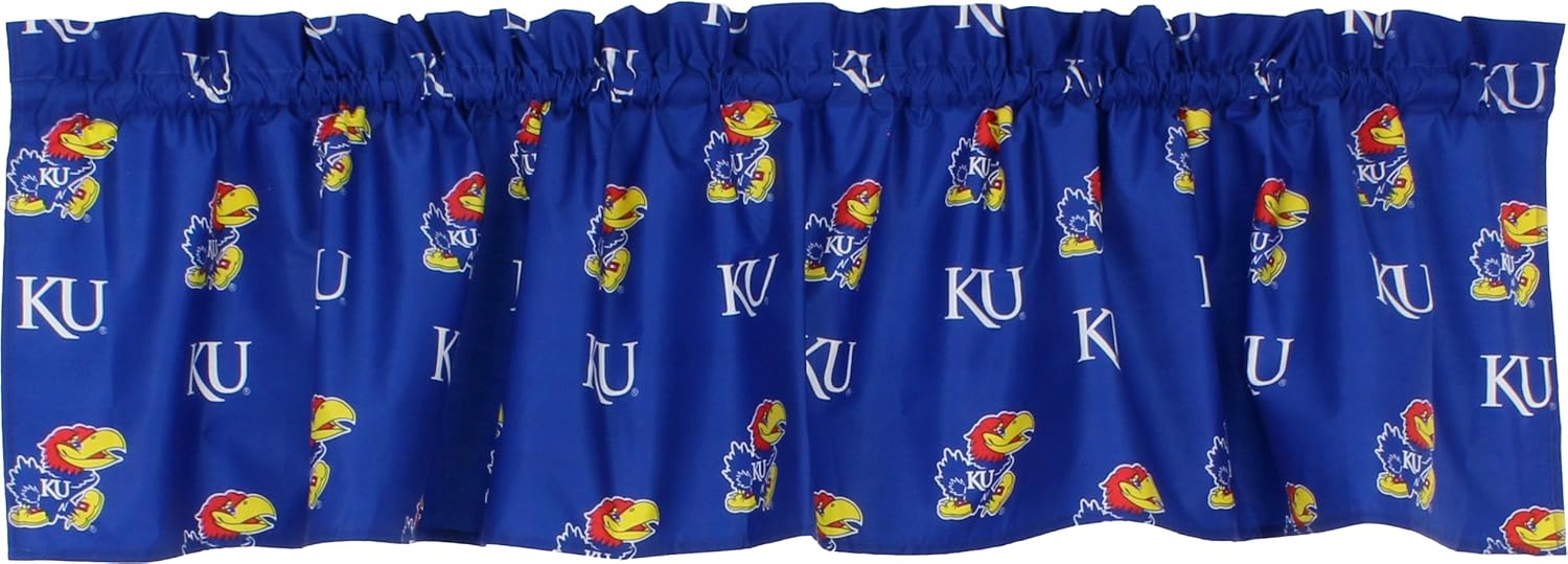 College Covers Everything Comfy Kansas Jayhawks Printed Curtain Valance - 84" x 15"
