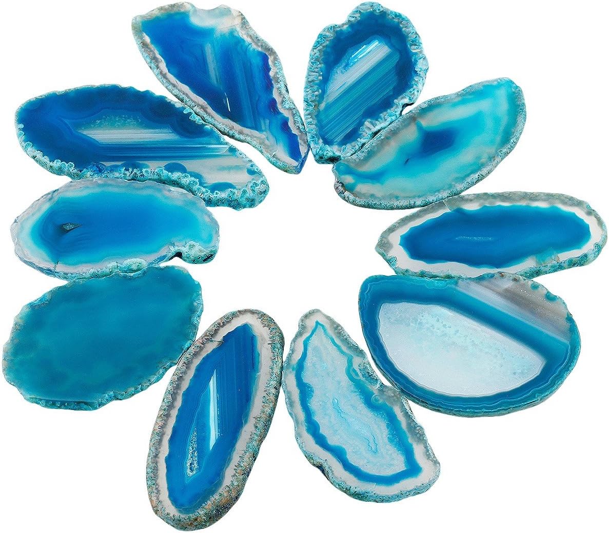 rockcloud 10 Pcs Agate Light Table Slices, Healing Crystals Geode Stones,Irregular Home Decoration Jewelry Making,Multi Color: Home & Kitchen
