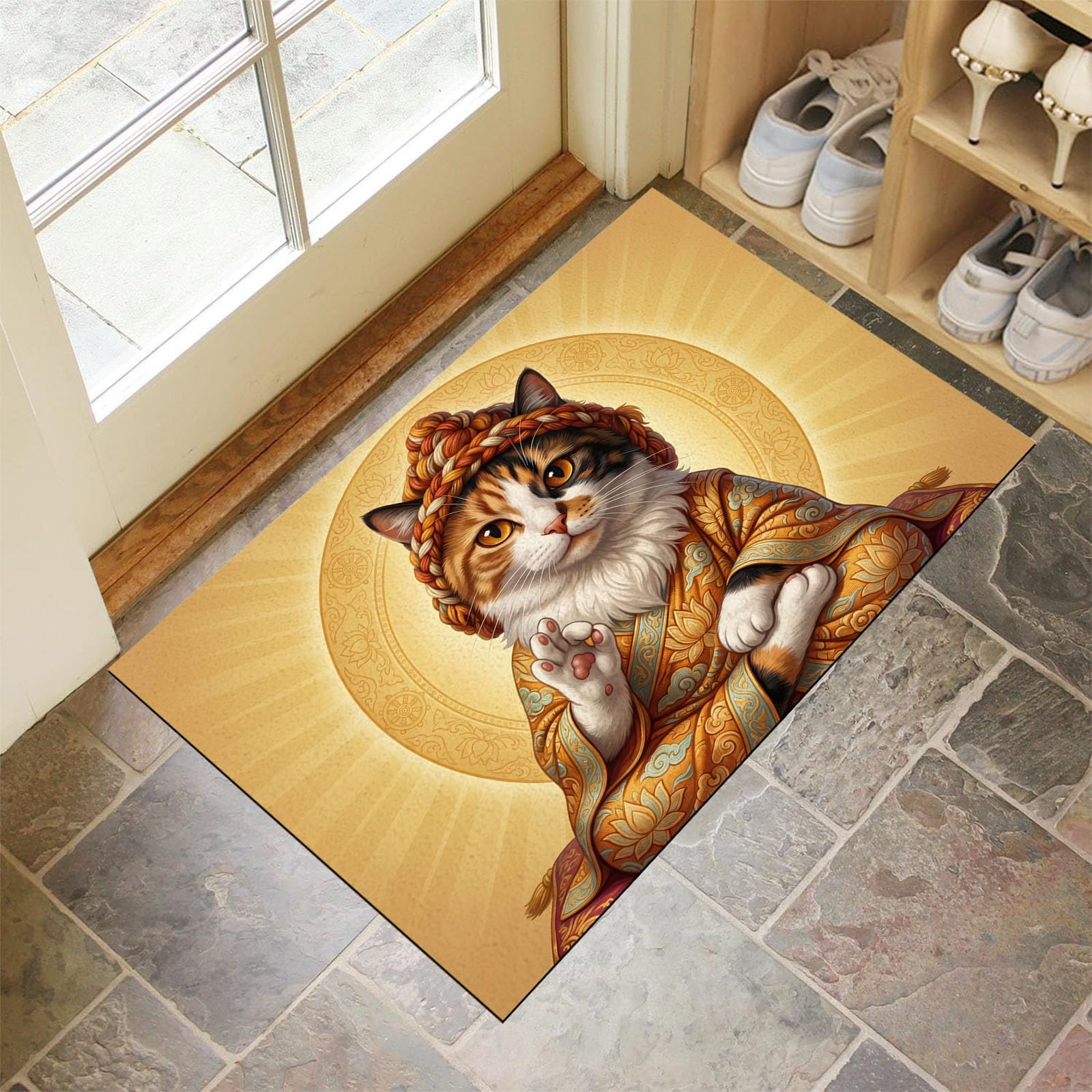 Tapis absorbant 45x75cm lavable en machine paillasson extérieur antidérapant