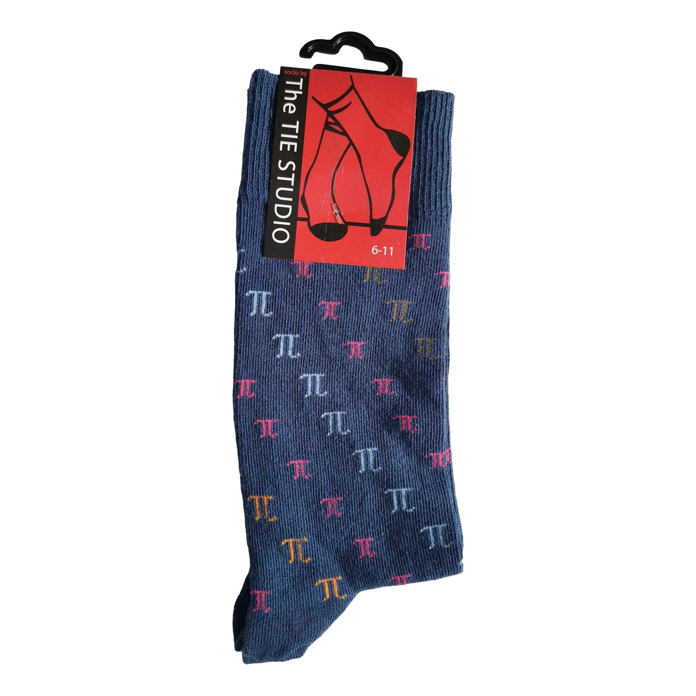 Tie Studio Small PI Symbols on Blue Unisex Novelty Ankle Socks Adult Size 6-11