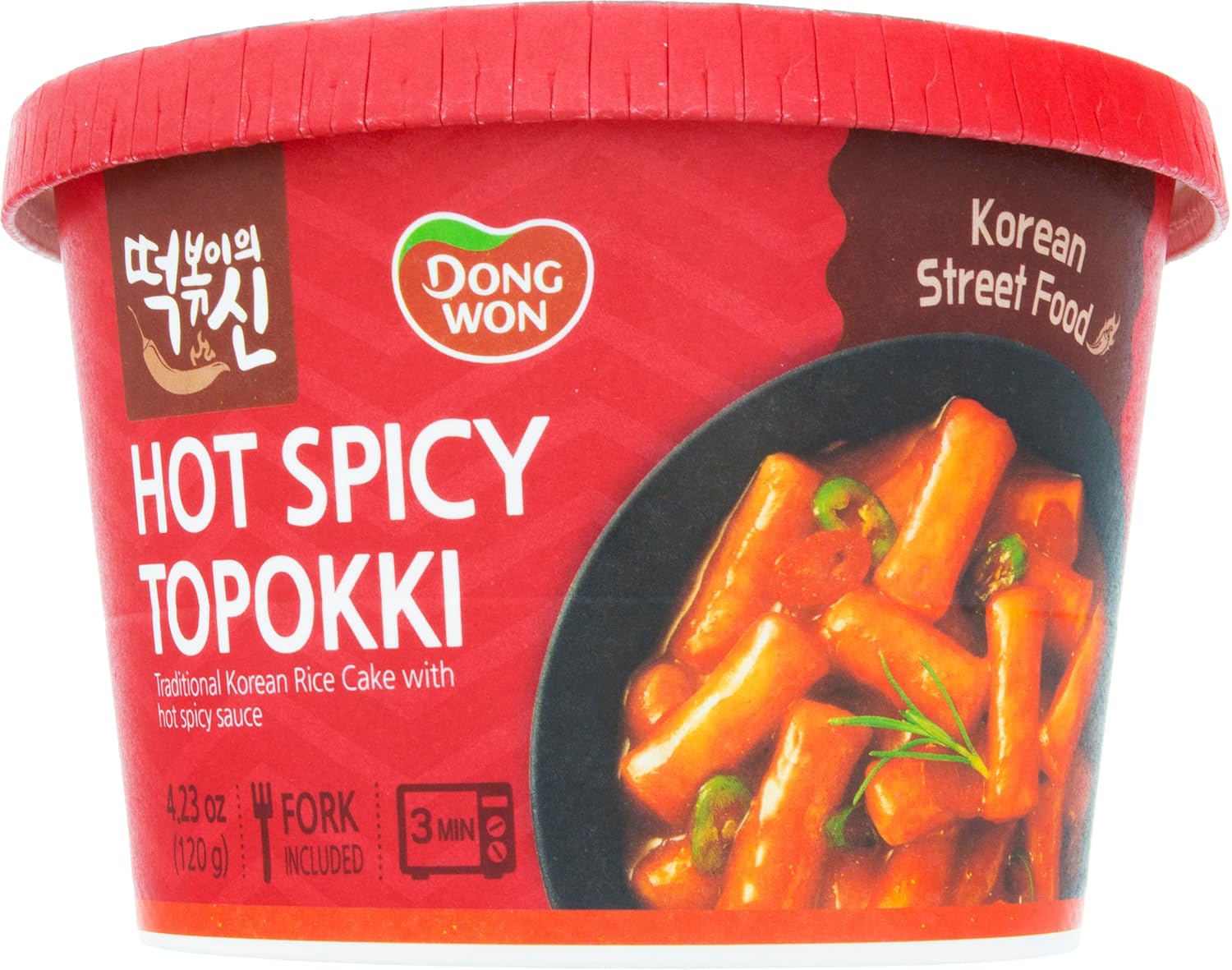 DONG WON Hot Spicy Topokki Cup, 4.23 oz (Pack of 8)