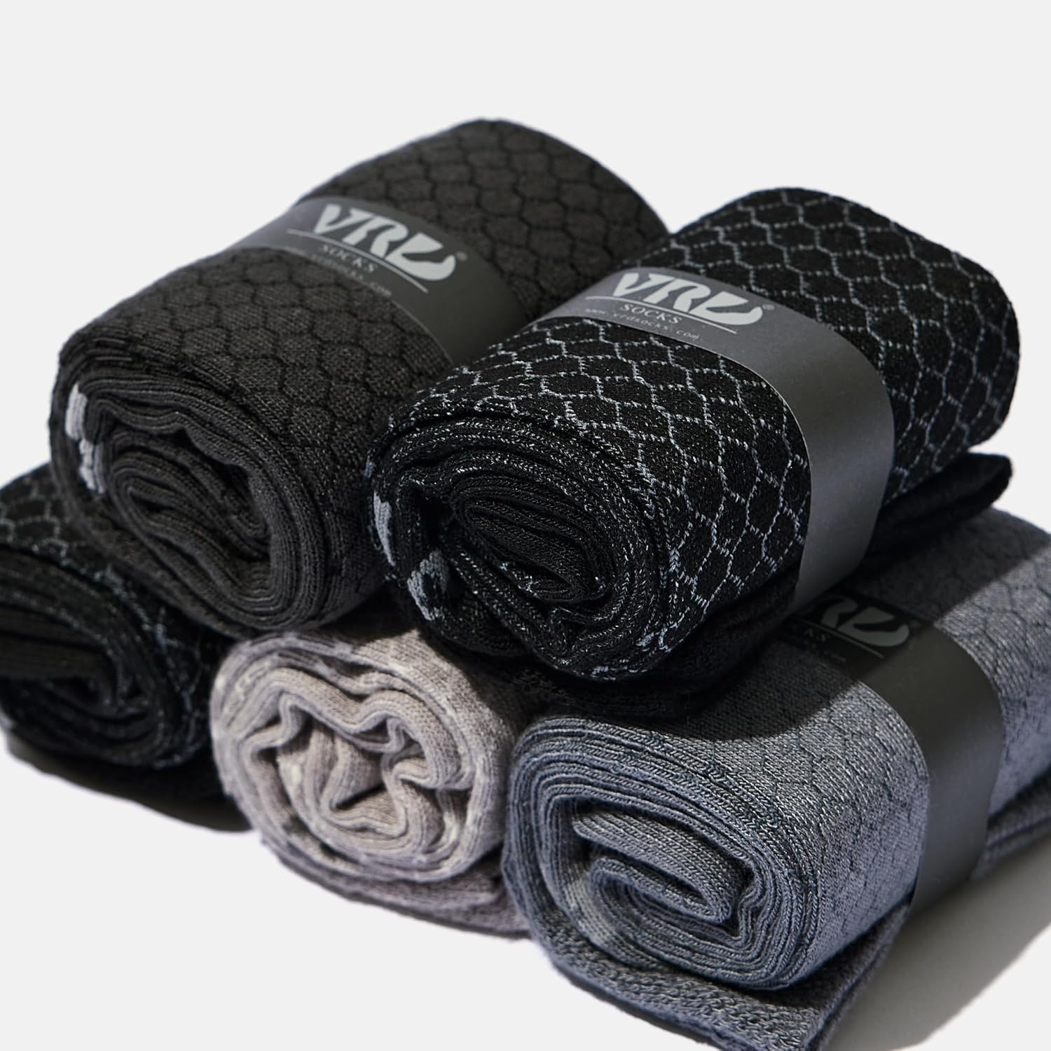 VRD Mens Dress Socks Bamboo Rayon 5-Pack Crew Socks Mid-Calf Length Fits Shoe Size 8-13 Gift Box - Image 6