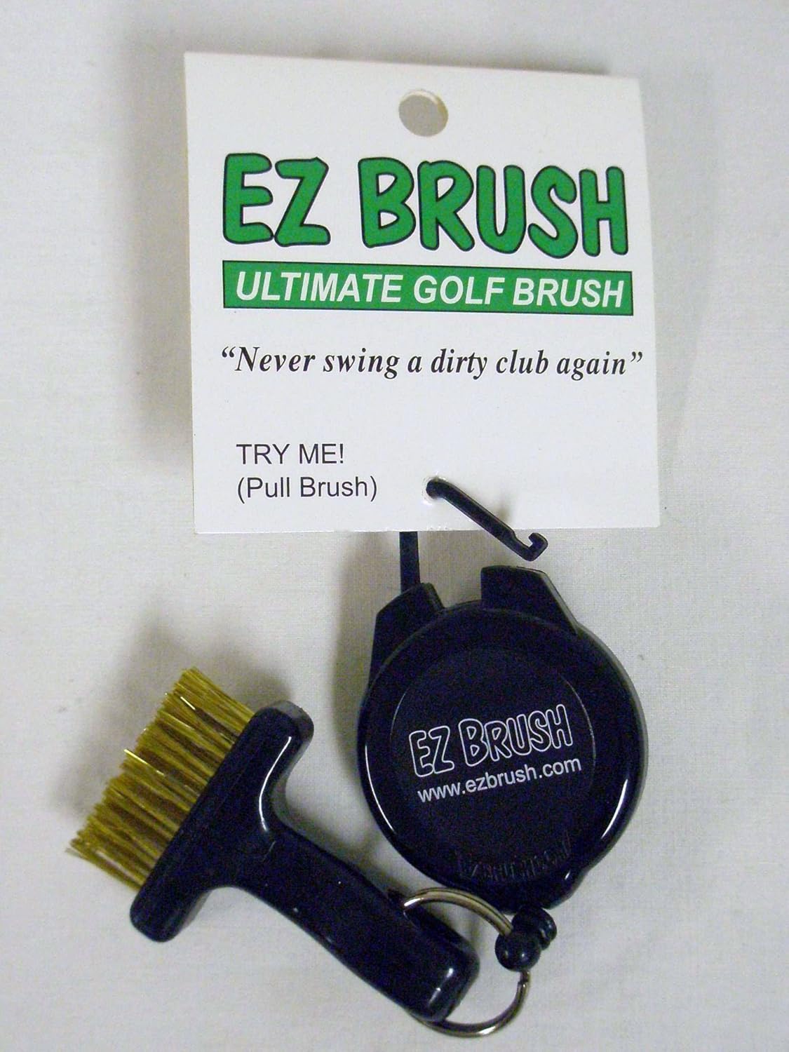EZ Brush Ultimate Golf Brush Black Clip On Club Cleaning Tool New, Golf