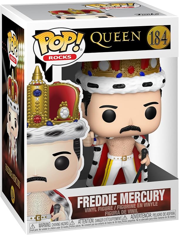 ¡Funko POP! Rocas: Queen - Freddie Mercury (Rey) | Mercancía musical oficial - Figura de vinilo coleccionable para exhibición en estantería - Idea de regalo de cumpleaños para fanáticos y coleccionistas