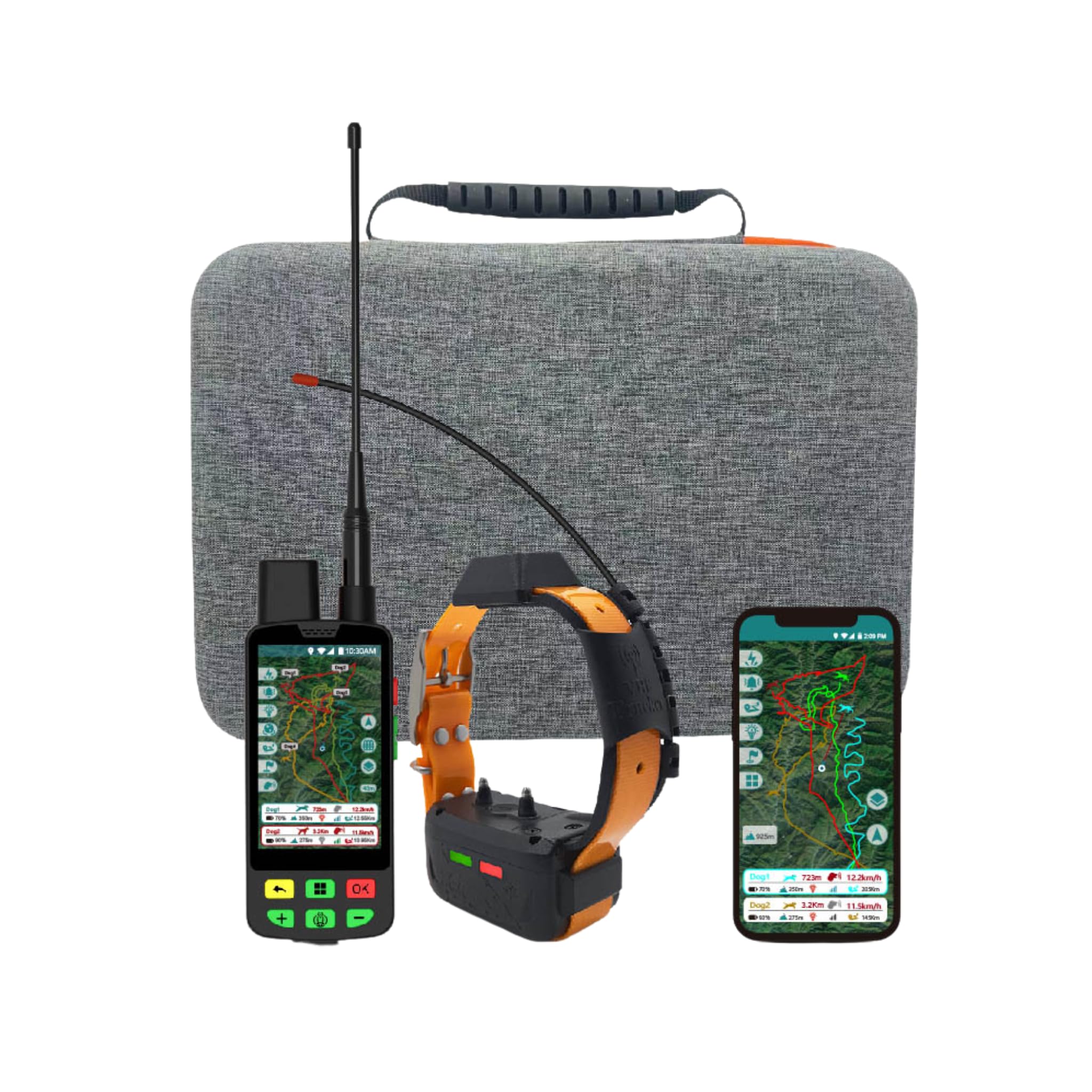 ESEEK GPS Collare per cane da caccia VHF 15 km + 4G – Monitoraggio in tempo reale, portata illimitata, luce LED, antiurto, impermeabile IP68, tracker GPS Pro per cani da caccia – monitoraggio