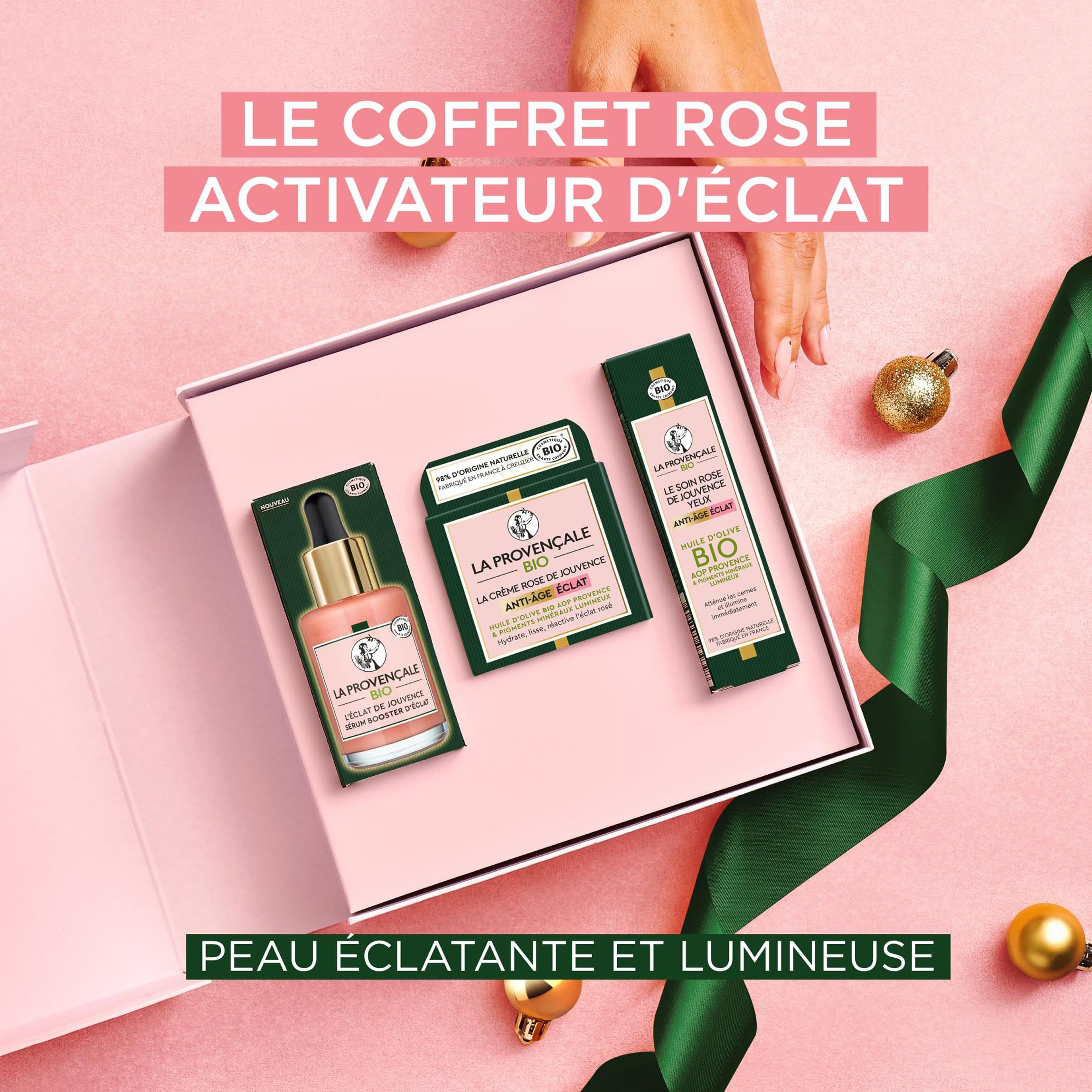 La Provençale Coffret Rose Activateur Éclat 3 Produits Bio Édition Limitée