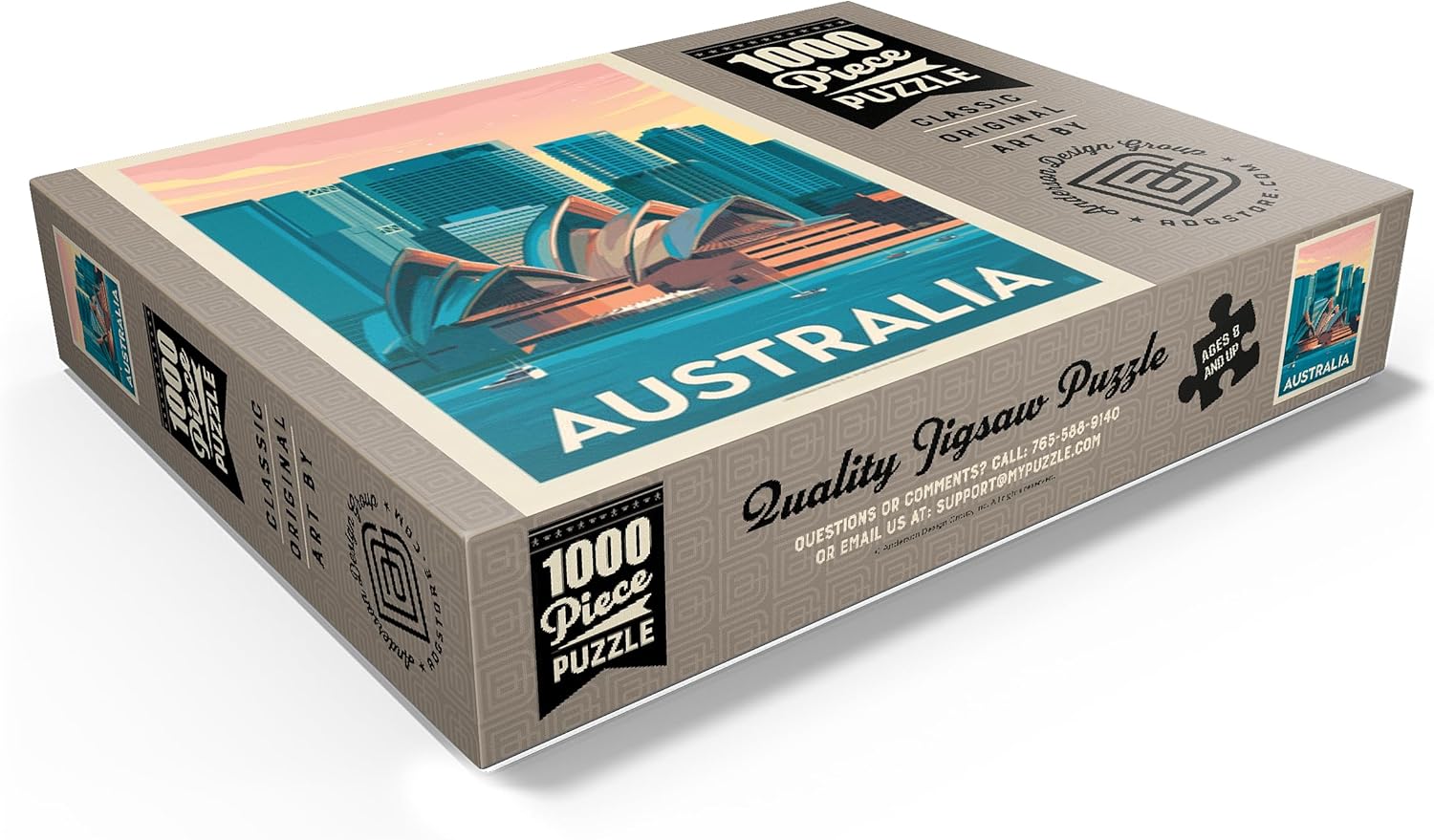 MyPuzzle Australia: Sydney Skyline, Vintage Poster - Premium 1000 Piece Jigsaw Puzzle for Adults