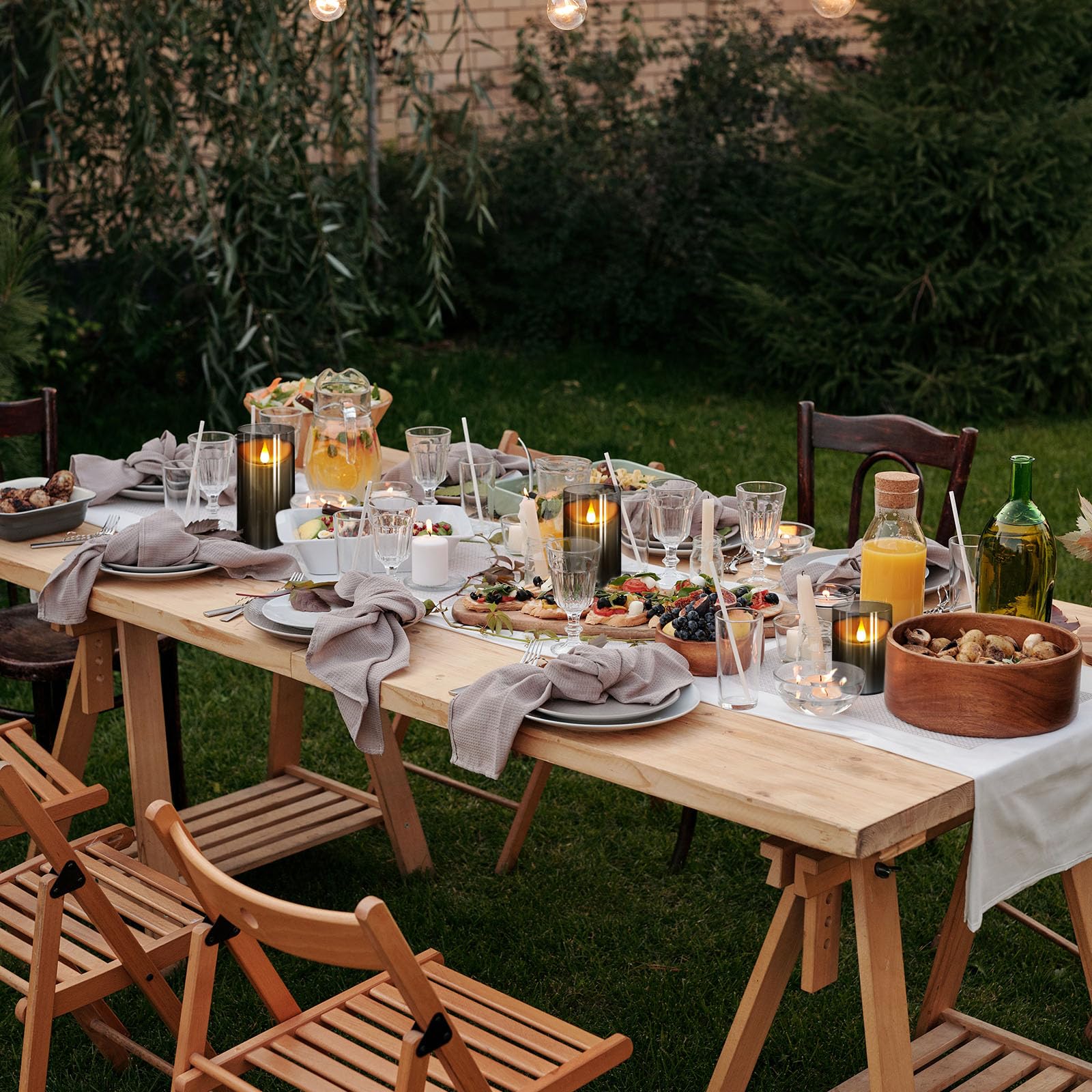 NURADA Flickering Flameless Candles with Remote Timer: 3D Wick Battery Operated Led Pillar Candle Unbreakable Imitation Glass Fake Candle Set - Grey 3 Pack