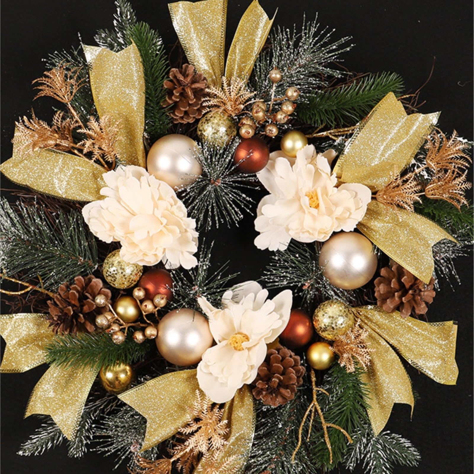 Winterkranz Dekokranz Weihnachtskranz for Die Haustürdekoration Mit Schleifen Und Tannenzapfen Adventskranz Christbaumschmuck