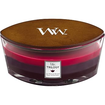 Woodwick Fruits of Summer Large Scented Candle in Hourglass Jar with Crackle Wick, Up to 130 Hours Burn Time