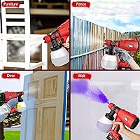 Vista 7 de Pulverizador de pintura inalámbrico para batería Milwaukee de 18 V, pistola de pintura, batería de 200 W y 18 V, pistola de pintura en aerosol