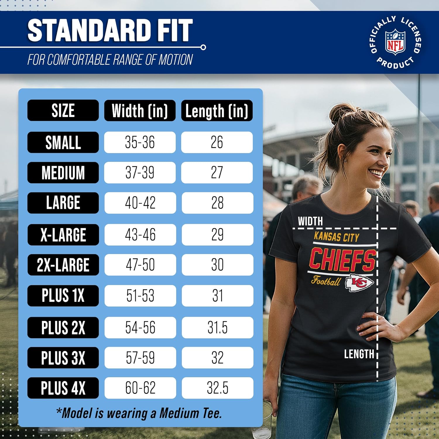 Team Fan Apparel NFL Gameday Women's Relaxed Fit T-Shirt - Rib Neck Contour - Tagless Short Sleeve Tee - Stay Cool & Stylish (Kansas City Chiefs - Black, Large) - Image 6