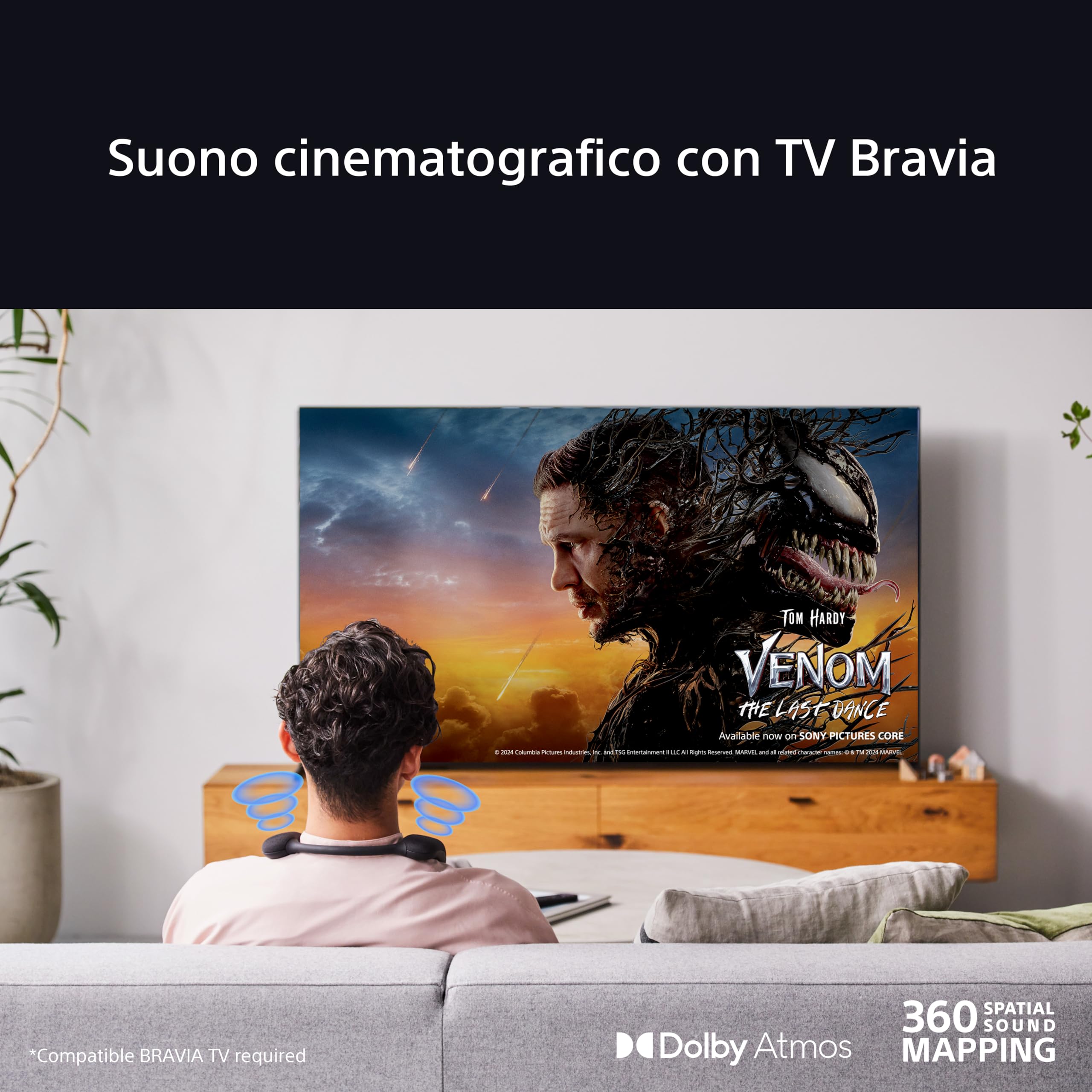 Sony BRAVIA Theatre U – Dolby Atmos® neckband speaker, Wireless, Bluetooth®, connessione multipoint, gaming menu per PS5, 360 Spatial Sound Personaliser, 12h Batteria, HT-AN7