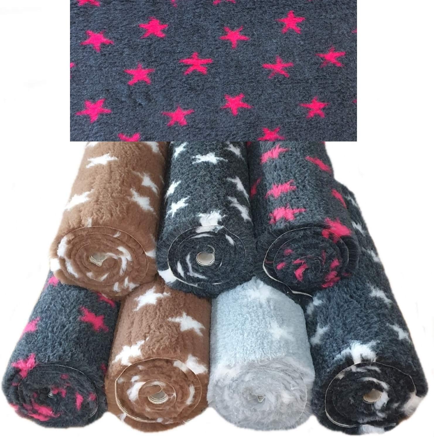 Non Slip Fleece Dog Mat with Rubber Backing Stars