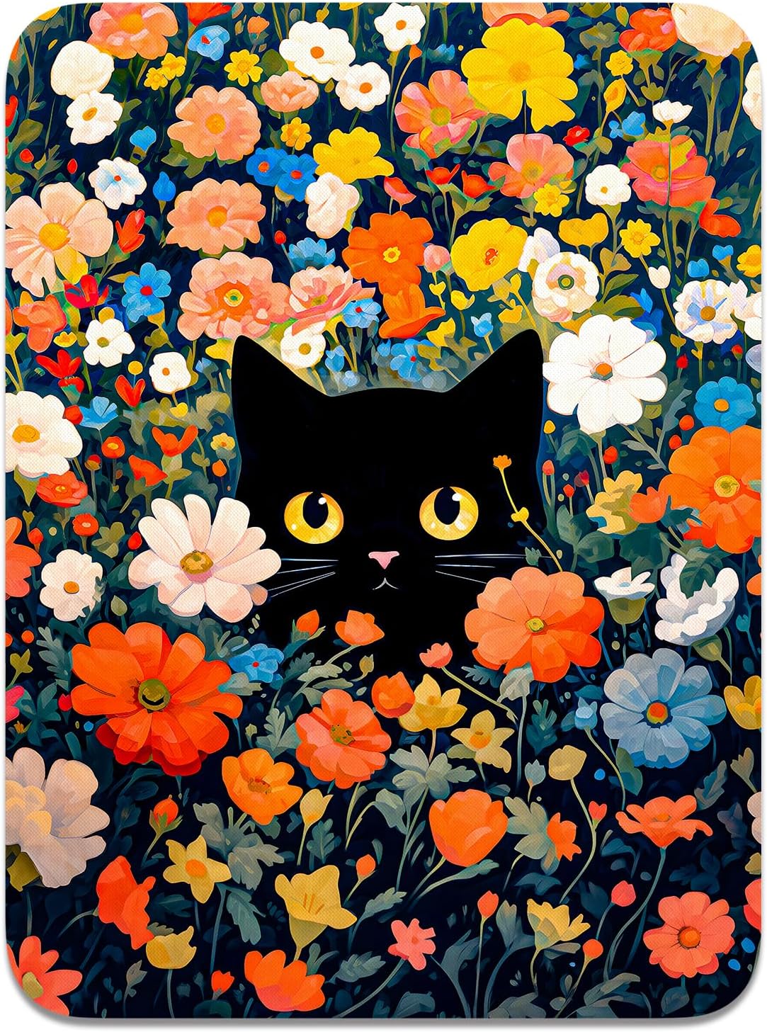 Small Mouse Pad, Mini Mouse Pad 6 x 8 Inch, Thick Rubber Waterproof Mouse Mat, Cute Mousepad for Women Men Wireless Mouse Laptops Home Office, Cute Black Cat