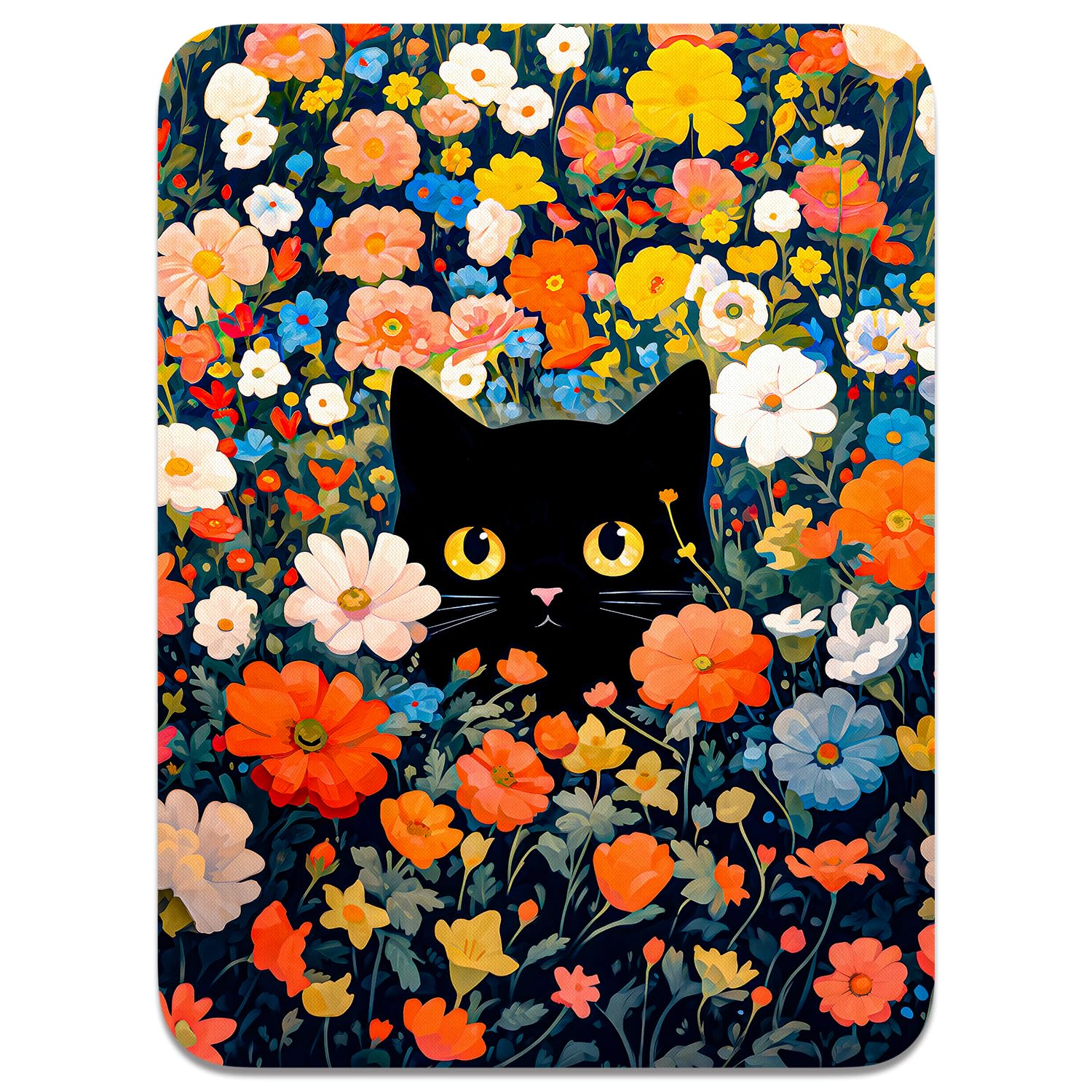 Small Mouse Pad, Mini Mouse Pad 6 x 8 Inch, Thick Rubber Waterproof Mouse Mat, Cute Mousepad for Women Men Wireless Mouse Laptops Home Office, Cute Black Cat