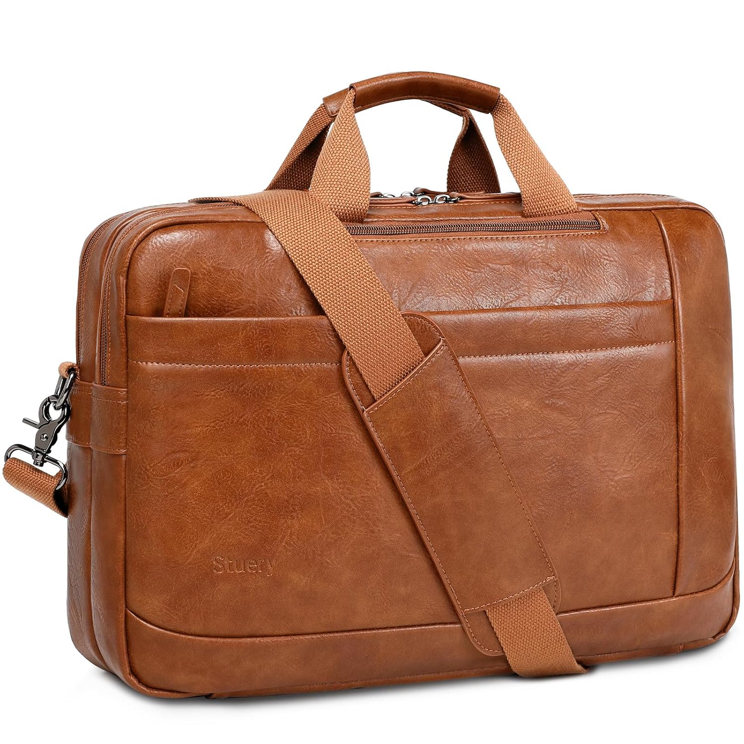 Faux Leather Messenger Bag for Men 17-17 3 Inch Leather Mens Laptop Bag Leather Briefcasen Convertible Backpack 3