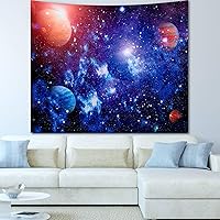 Vista 7 de Tapiz espacial para dormitorio, estética del espacio exterior, galaxia, noche, cielo estrellado, estrellas, universo, tapiz de nebulosa para colgar