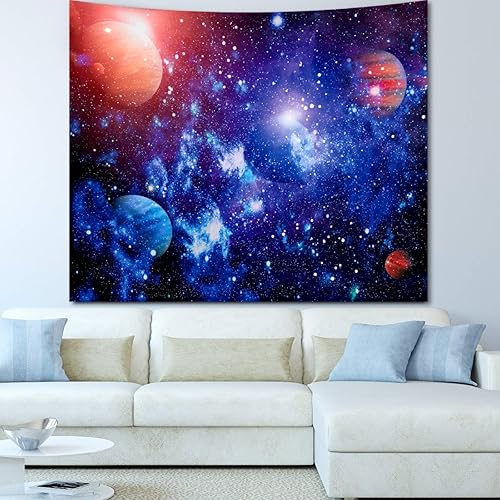 Miniatura 7 de Tapiz espacial para dormitorio, espacio exterior, galaxia, noche, cielo estrellado, estrellas, universo, tapiz nebulosa, telón de fondo para colgar