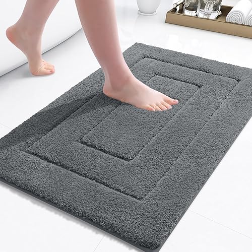 Miniatura 265 de Buganda Alfombras de baño, 24" x 16", Alfombras de baño de microfibra suaves y absorbentes, Alfombra de ducha esponjosa antideslizante, Alfombras de