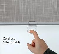 Vista 2 de Persianas enrollables de tela texturizada 100% opacas sin cordones de alta calidad para ventanas, persiana desplegable impermeable para el hogar