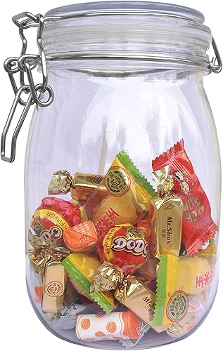 Miniatura 10 de FixtureDisplays Cierre de alambre PET Jar 27.1 fl oz Spice Jar Seal Pintura Aceite Almacenamiento Tarro Contenedor Cerradura 18615-800ML-NPF