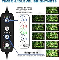 Vista 4 de SEAOURA 24/7 Mode Led Aquarium Light for Plants Growth-Full Spectrum Fish Tank Light with Timer, Auto On/Off, 7 Colors, Adjustable Brightness, 14W