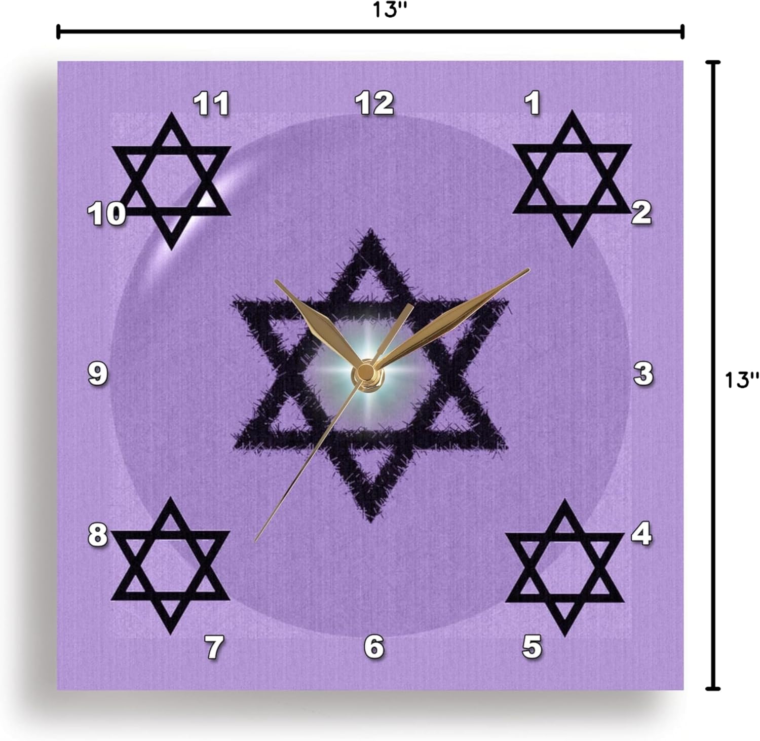 3dRose Star of David - Mauve - Wall Clock, 13 by 13-Inch (DPP_8347_2)